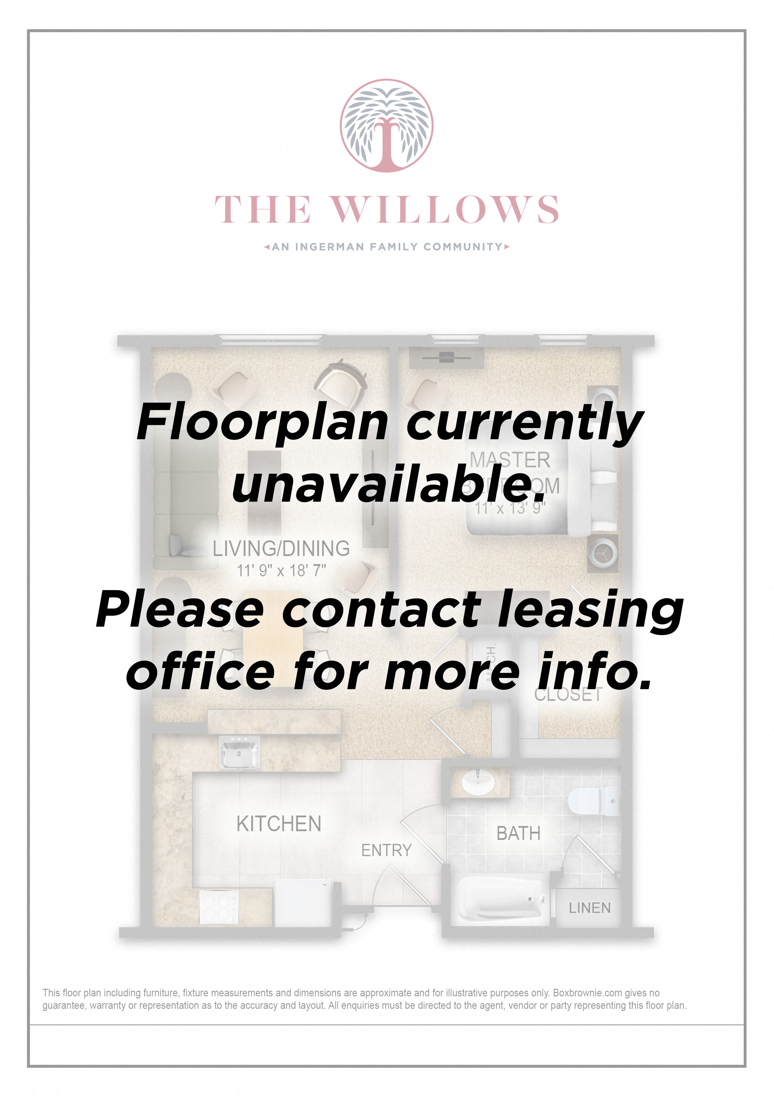 Floor plan for 2 beds, 1 bath, 935 sqft